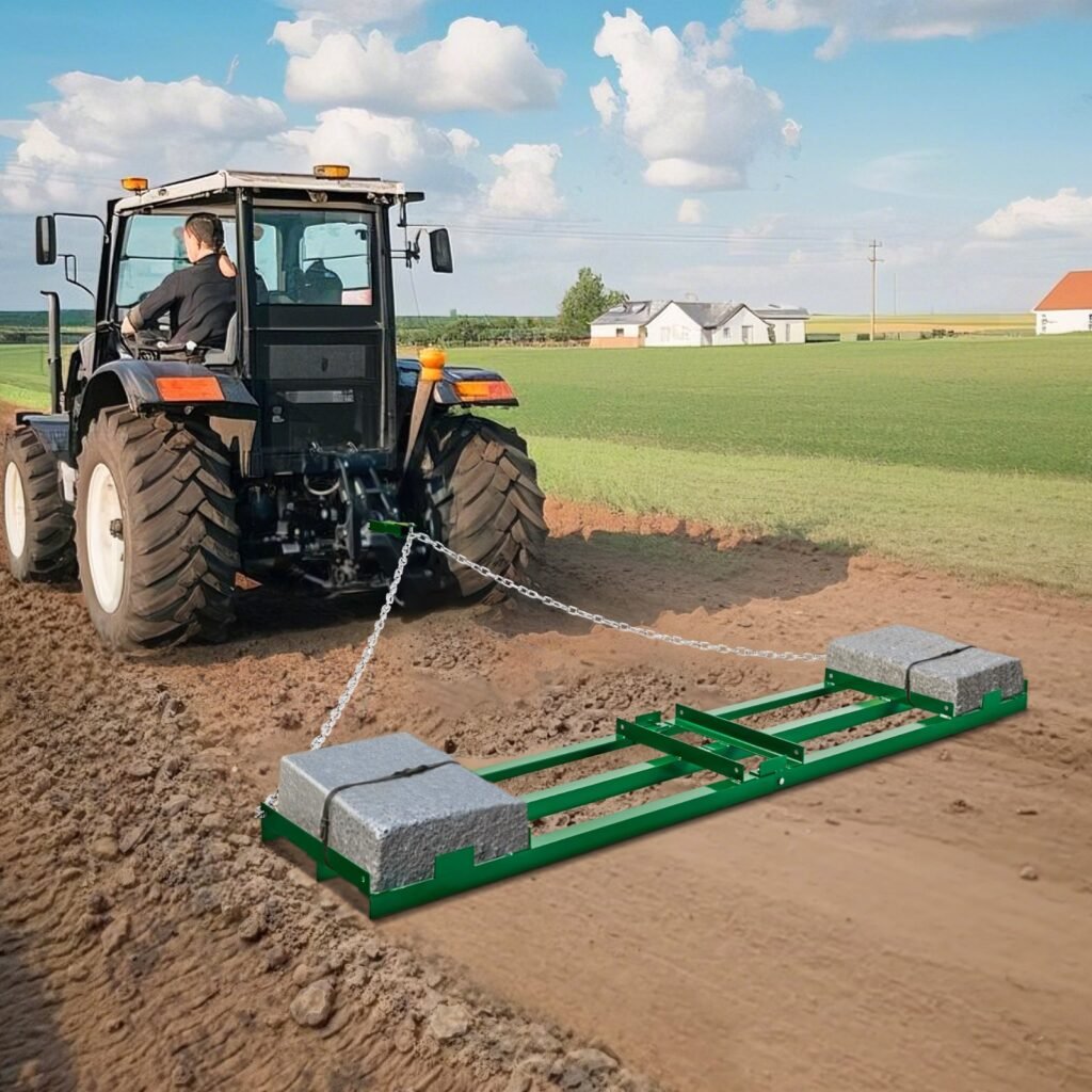 Drag Harrow 8 Ft Heavy Duty Tow Behind Drag Harrow Driveway Grader Rake