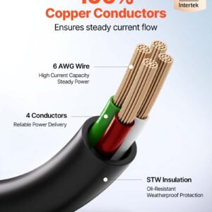100 FT 50A RV Extension Cord STW 6/3 +8/1 Gauge Wire NEMA 14-50P NEMA 14-50R ETL - Image 4