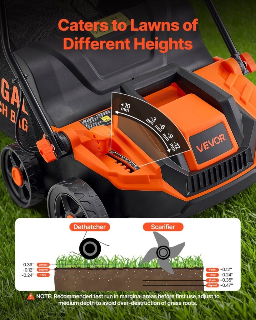 2-in-1 Electric Dethatcher And Scarifier Lawn Dethatcher 13-Inch 13 Amp