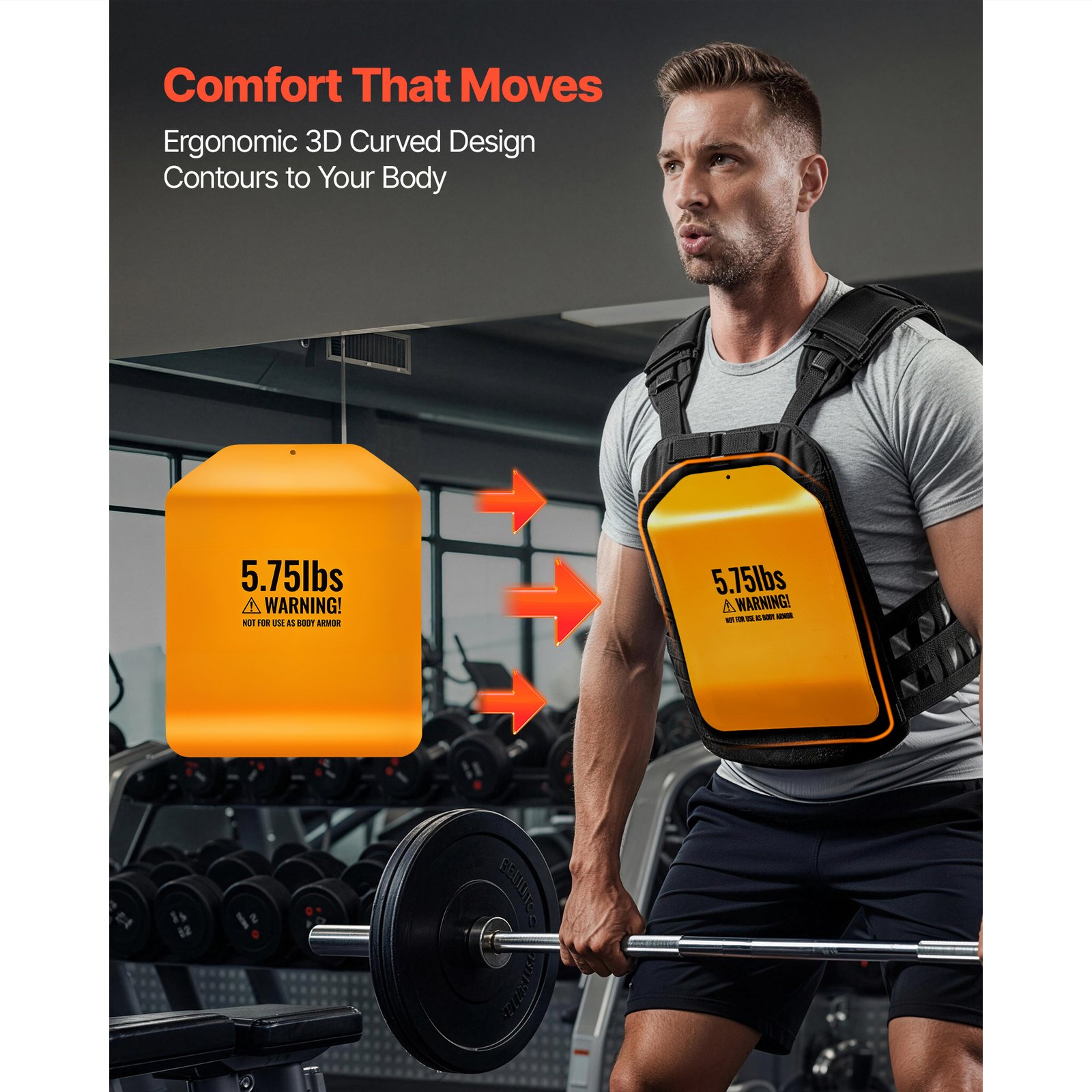Curved Weight Vest Plates, 5.75 LB Pairs, Premium Steel Tactical Weighted Plates For Vest, Ergonomic Design, For Strength Endurance Training, Running, Jogging, Fitness, Heavy Workouts - Image 5