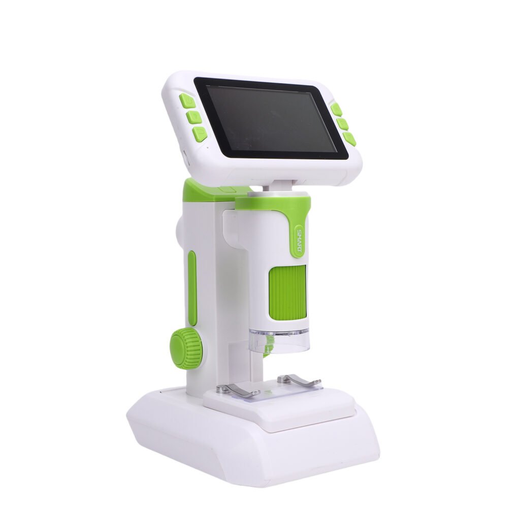 Kids Microscope 1600X Digital Microscope With 4 Inch 1080P Screen Handheld Portable Microscope For Children Educational Science Kit With Slides