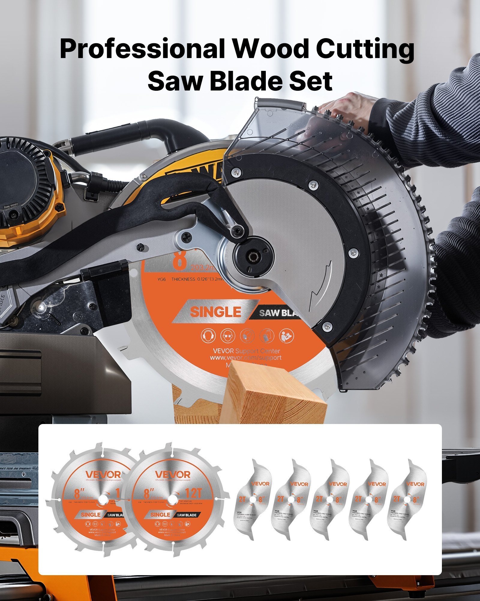 Dado Blade Set Stacking Dado Blades With Chippers And Shims 8 In Diameter - Image 2