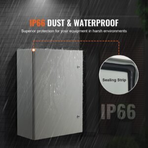 27.6 X 19.7 X 9.8 In Cold Rolled Steel Electrical Enclosure Box Wall Mounted - Image 3