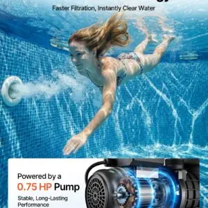 FlashPure Sand Filter Pump, 14 In For Above Ground Pool, 0.75 HP 3500 GPH, Swimming Pool Filter System With Timer, 6X Faster Filtration, Media Installed, Leak-Resistant, Ready To Use Out Of Box - Image 2